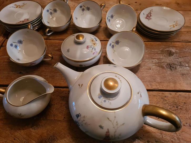Theeservies Hutschenreuther Selb Bavaria( Compleet 23 delig), Antiek en Kunst, Antiek | Servies compleet, Ophalen