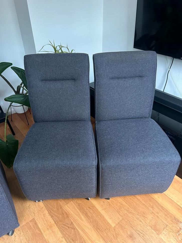Set van 4 grijze eetkamerstoelen, Huis en Inrichting, Slaapkamer | Slaapbanken, Gebruikt, 90 cm, Eenpersoons, Grijs, Ophalen of Verzenden
