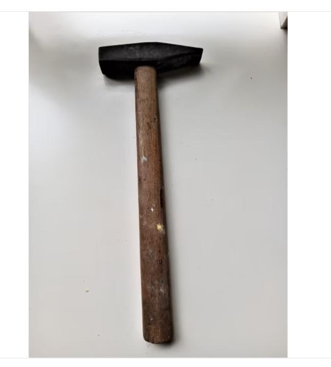 vintage bankhamer/smeedhamer met houten steel/lengte 27 cm, Antiek en Kunst, Antiek | Gereedschap en Instrumenten, Ophalen of Verzenden