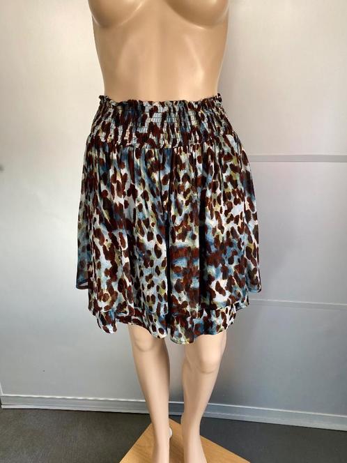 J386 Nieuw: Esqualo maat 36=S rok rokje blauw/bruin, Kleding | Dames, Rokken, Nieuw, Maat 36 (S), Blauw, Boven de knie, Ophalen of Verzenden