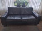 Donker bruine lederen banken 2 en 2,5 zits, Huis en Inrichting, Ophalen, Gebruikt, 75 tot 100 cm, Leer
