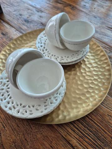 Brocante Kop en Schotels - Set van 4 beschikbaar voor biedingen