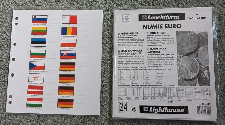 5 Navulbladen Leuchtturm 16.5 - 26 mm in 1 set, Postzegels en Munten, Munten | Europa | Euromunten, Losse munt, Overige waardes