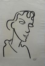 André van der Vossen krijttekening "Portret Jonge Vrouw", Antiek en Kunst, Ophalen