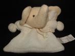 TIAMO OLIFANT KNUFFELDOEKJE BADSTOF WIT/BEIGE, CA 16 CM LANG, Kinderen en Baby's, Speelgoed | Knuffels en Pluche, Nieuw, Olifant