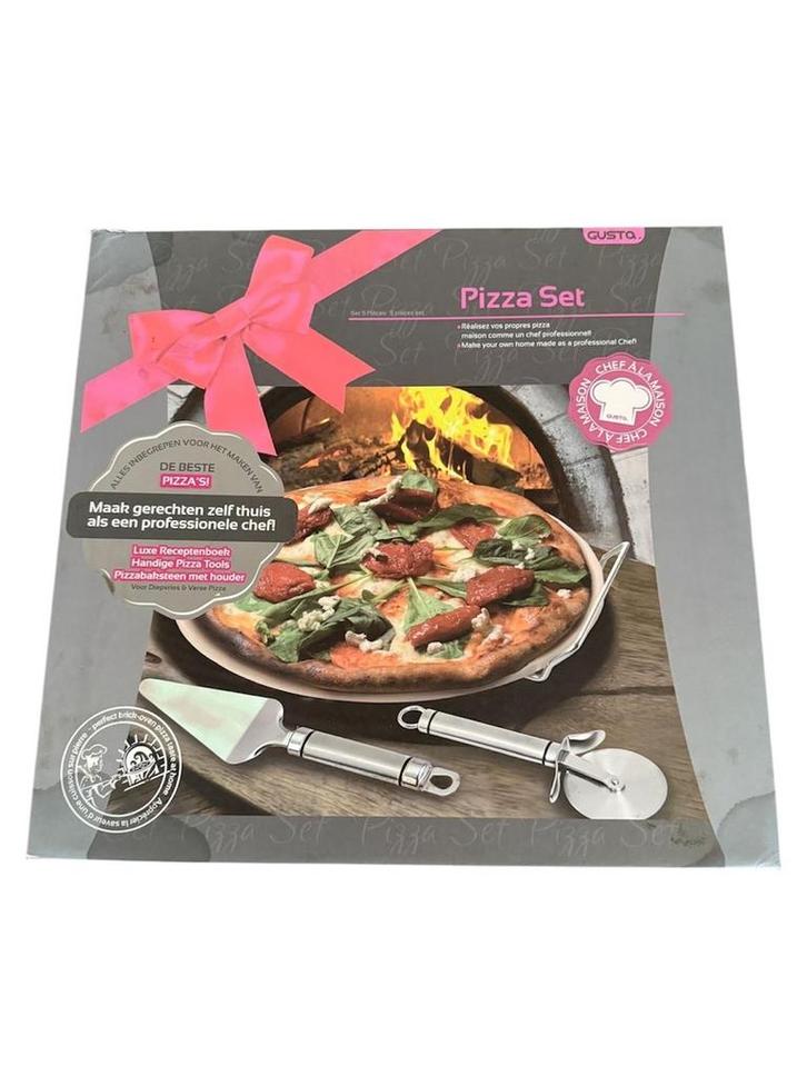 Pizzasteen Set Deluxe - Nieuwstaat!, Huis en Inrichting, Keuken | Keukenbenodigdheden, Zo goed als nieuw, Ophalen of Verzenden