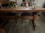 Klooster tafel incl 4 stoelen, Ophalen, Gebruikt, Rechthoekig, 50 tot 100 cm