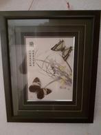 Chinees schilderij met echte Vlinders, Ophalen of Verzenden, Zo goed als nieuw, Hout