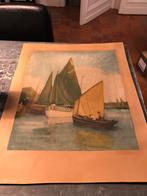 KUNST GLICÉE PRENT PAPIER BOTEN GROOT, Ophalen of Verzenden