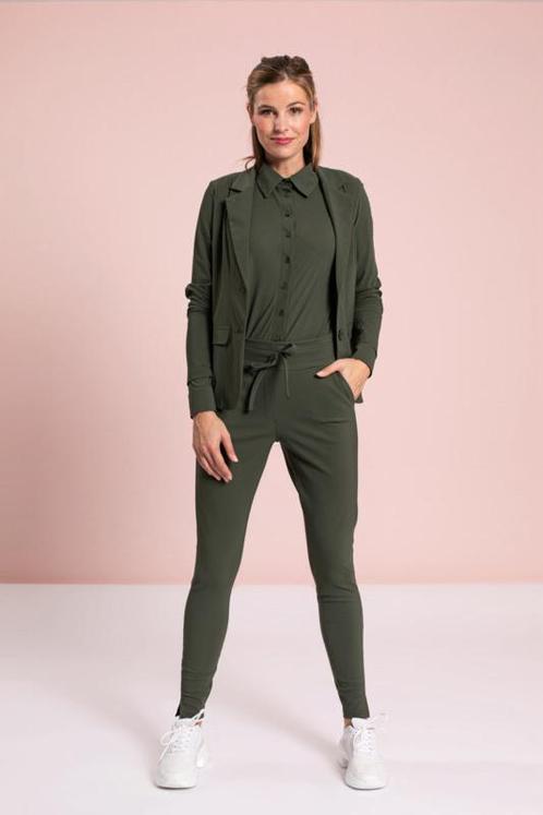 Studio Anneloes Downstairs bonded green S, Kleding | Dames, Broeken en Pantalons, Zo goed als nieuw, Maat 36 (S), Groen, Lang