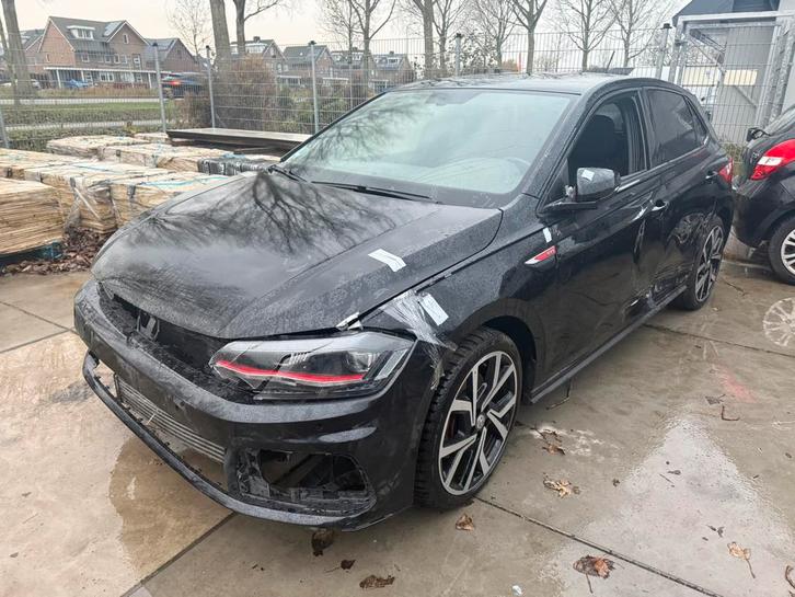 Volkswagen POLO 2G GTI 2.0 TSI 2020 ZWART SCHADEAUTO, Auto diversen, Schadeauto's, Benzine, Zwart, Ophalen