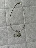 collier ketting van tin, handgemaakt levensboom, ginkgo, Overige materialen, Ophalen of Verzenden, Zo goed als nieuw, Met hanger