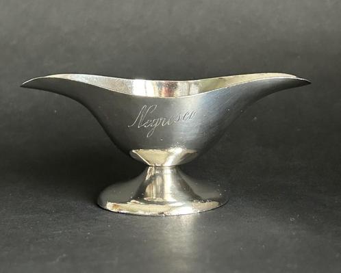 verzilverde sauskom sausière hotelzilver - Negresco hotel, Antiek en Kunst, Antiek | Goud en Zilver, Ophalen of Verzenden