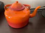 Vintage Emaille Theepot Oranje-Rood Ombre, Ophalen