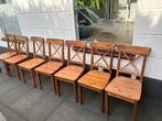 7 mooie brocante grenen houten IKEA INGOLF stoelen € 15 pst., Huis en Inrichting, Ophalen, Bruin, Zo goed als nieuw, Landelijke stijl