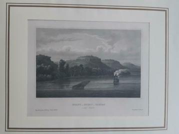 04 / USA Grand Spirit Tables Lake Pepin Staalgravure ca 1850 beschikbaar voor biedingen