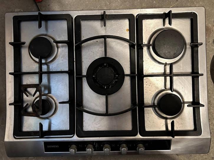 5-pits gaskookplaat met wokbrander Siemens, Witgoed en Apparatuur, Kookplaten, Gebruikt, Inbouw, Gas, 5 kookzones of meer, Ophalen