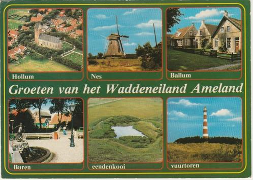 AMELAND Hollum Nes Buren Ballum Groeten, Verzamelen, Ansichtkaarten | Nederland, Gelopen, Waddeneilanden, 1980 tot heden, Verzenden