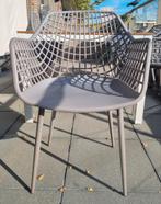 6 taupe buiten/binnen eetkamerstoelen, Tuin en Terras, Tuinstoelen, Ophalen, Gebruikt, Kunststof