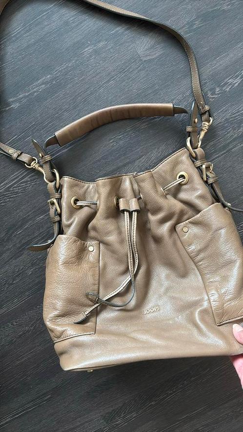 JOOP leren handtas taupe, Sieraden, Tassen en Uiterlijk, Tassen | Damestassen, Gebruikt, Handtas, Overige kleuren, Ophalen of Verzenden
