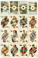 Dondorf No.27 miniatuur antieke dubbele set "Four Continents, Ophalen of Verzenden, Gebruikt, Speelkaart(en)