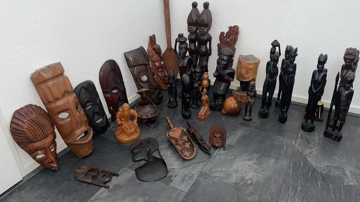 Afrikaanse Maskers, Beelden & Houtsnijwerk, Antiek en Kunst, Kunst | Niet-Westerse kunst, Ophalen of Verzenden