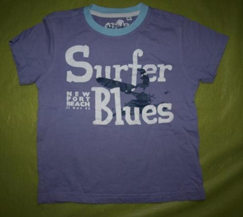 Paars T-Shirt met Surfprint van Mitch (110), Kinderen en Baby's, Kinderkleding | Maat 110, Gebruikt, Jongen, Shirt of Longsleeve