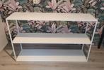 Sidetable wit metaal, Huis en Inrichting, Tafels | Sidetables, Ophalen, 100 tot 150 cm, Zo goed als nieuw, Metaal