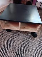 Salontafel hout/zwart, 50 tot 100 cm, Vierkant, Minder dan 50 cm, 50 tot 100 cm