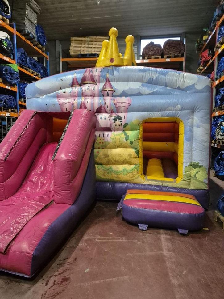 Springkussen prinses met glijbaan, Hobby en Vrije tijd, Feestartikelen, Gebruikt, Overige typen, Overige, Ophalen