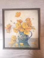 Schilderij met klaprozen – warme kleuren en landelijke sfeer, Minder dan 50 cm, Gebruikt, Ophalen of Verzenden, Schilderij