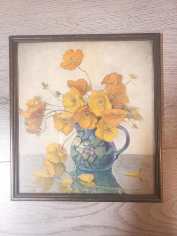 Schilderij met klaprozen – warme kleuren en landelijke sfeer beschikbaar voor biedingen