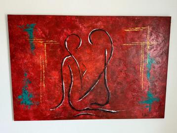 Origineel Chileens schilderij “Zelfliefde” 120x179 cm beschikbaar voor biedingen