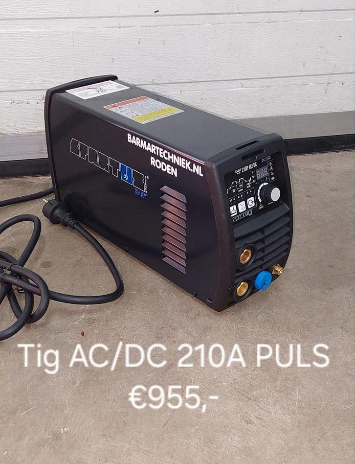 Tig AC/DC Spartus 210A Puls 230V, Doe-het-zelf en Verbouw, Gereedschap | Lasapparaten, Nieuw, Tig, 150 tot 250 ampère, Ophalen of Verzenden