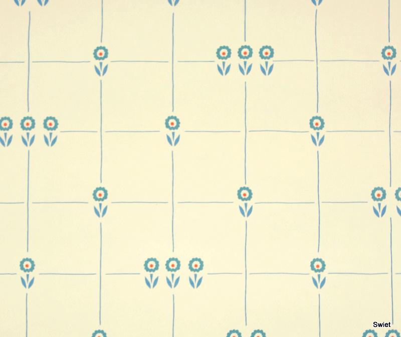 10328 vintage bloemenbehang met gestileerde bloemetjes swiet, Verzenden, 75 m² of meer, Rood