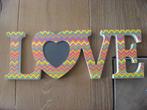 Nieuw houten LOVE bord, multicolor met fotolijstje, Nieuw, Verzenden