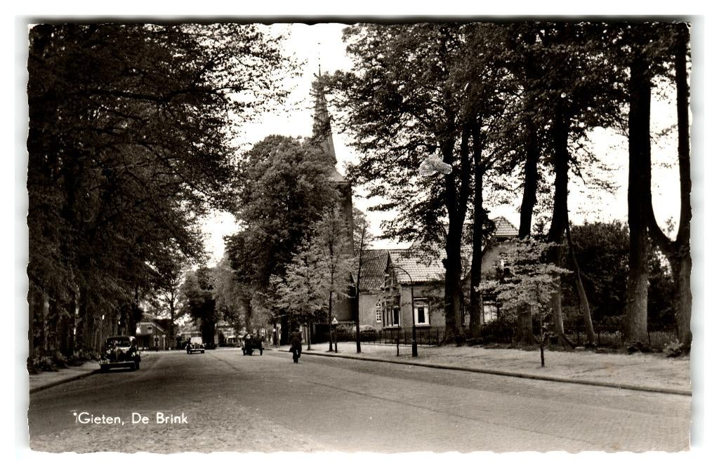 Gieten, De Brink, Verzamelen, Ansichtkaarten | Nederland, Gelopen, Drenthe, 1960 tot 1980, Ophalen of Verzenden
