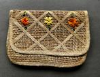 Vintage raffia clutch/enveloptas 32 cm breed 22 cm hoog, Ophalen of Verzenden, Gebruikt, Beige, Avondtasje