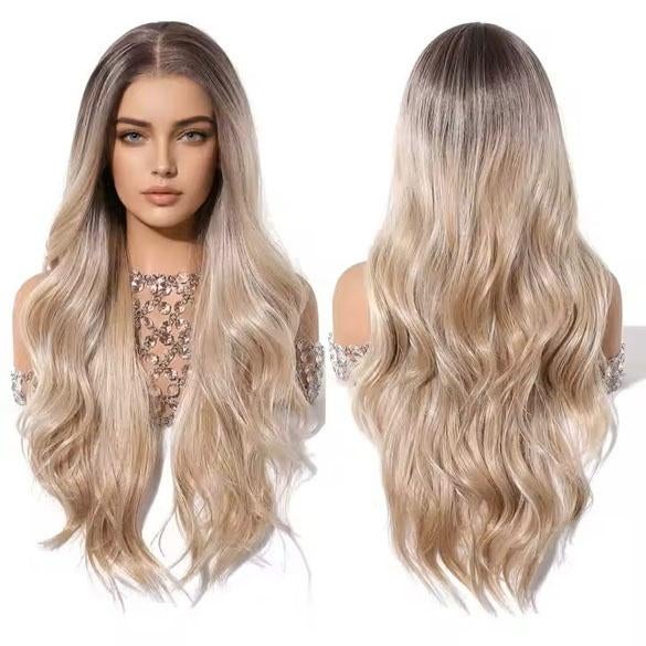 Mono top swiss lace pruik lang blond haar zonder pony model, Verzenden, Nieuw, Pruik of Haarverlenging
