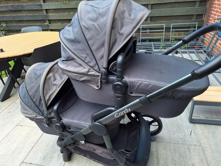Icandy tweeling/mono kinderwagen compleet, Kinderen en Baby's, Kinderwagens en Combinaties, Gebruikt, Overige merken, Ophalen