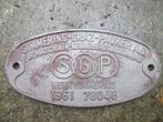 Metalen bordje Duitse spoorwegen wagonbouw SGP Waggonbau 61, Ophalen of Verzenden, Reclamebord