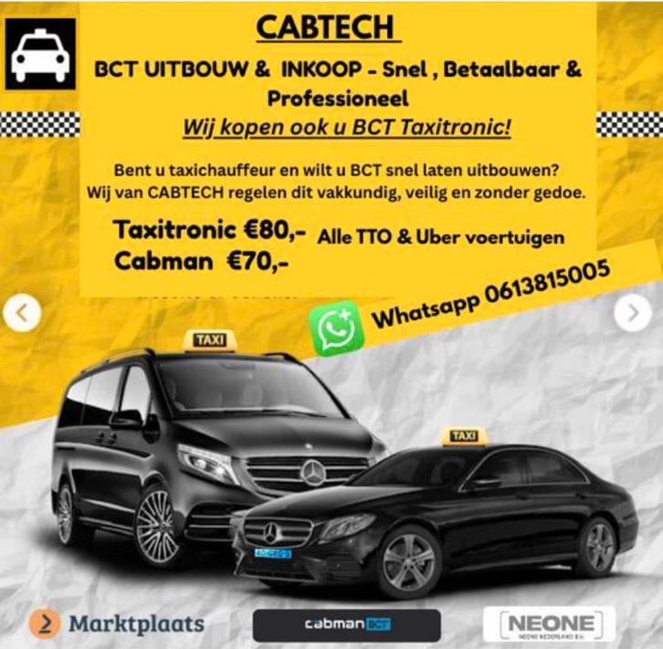 BCT UITBOUW TAXITRONIC | CABMAN INKOOP SNELLE AFHANDELING!, Auto diversen, Auto-accessoires, Nieuw, Ophalen