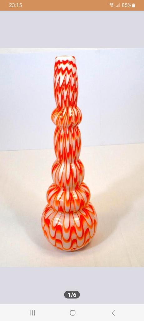 Design Italiaanse hoge glazen vaas, Huis en Inrichting, Woonaccessoires | Vazen, Nieuw, Oranje, 50 tot 75 cm, Glas, Ophalen