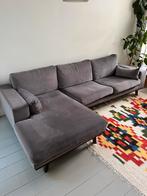 Wehkamp hoekbank / bank links Torino velours grijs, Ophalen, Gebruikt