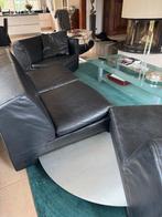 Royale Zwartleren Vierzitsbank, Ophalen, Gebruikt, 300 cm of meer, Rechte bank