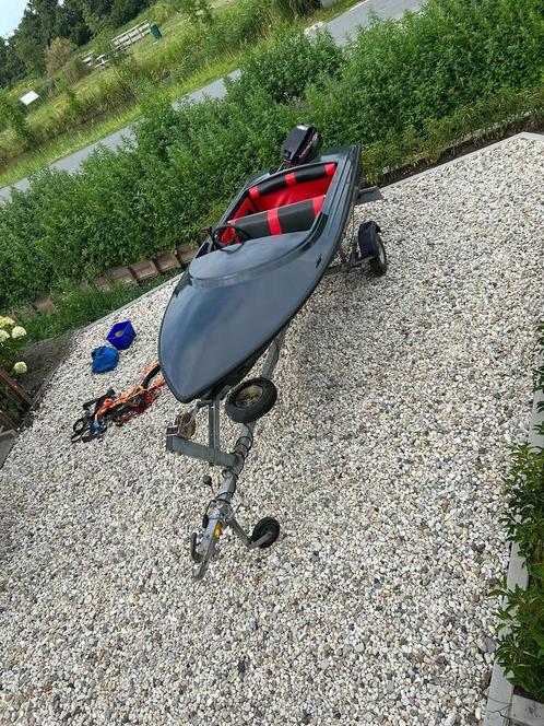 Speedboot met 6 pk motor en botentrailer, Watersport en Boten, Accessoires en Onderhoud, Zo goed als nieuw, Overige typen, Ophalen of Verzenden