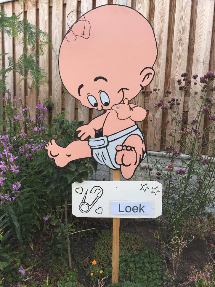 Geboortebord BABY LUIER huren huur babyspullen jongen meisje, Kinderen en Baby's, Kraamcadeaus en Geboorteborden, Zo goed als nieuw