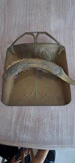 Antiek stoffer en blik van koper., Ophalen of Verzenden