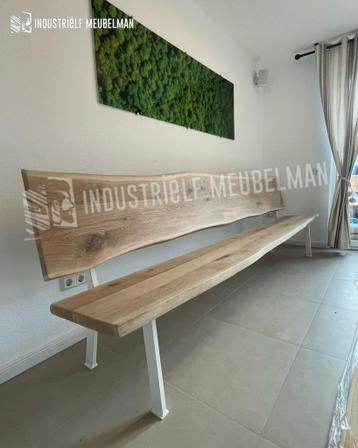 Industriele Eettafel Massief Eiken Boomstam Tafels Eikenhout - afbeelding 6