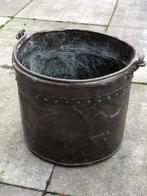 Roodkoperen geklonken emmer met hengsel, Antiek en Kunst, Ophalen of Verzenden, Koper